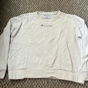 Champion large white crew neck sweatshirt